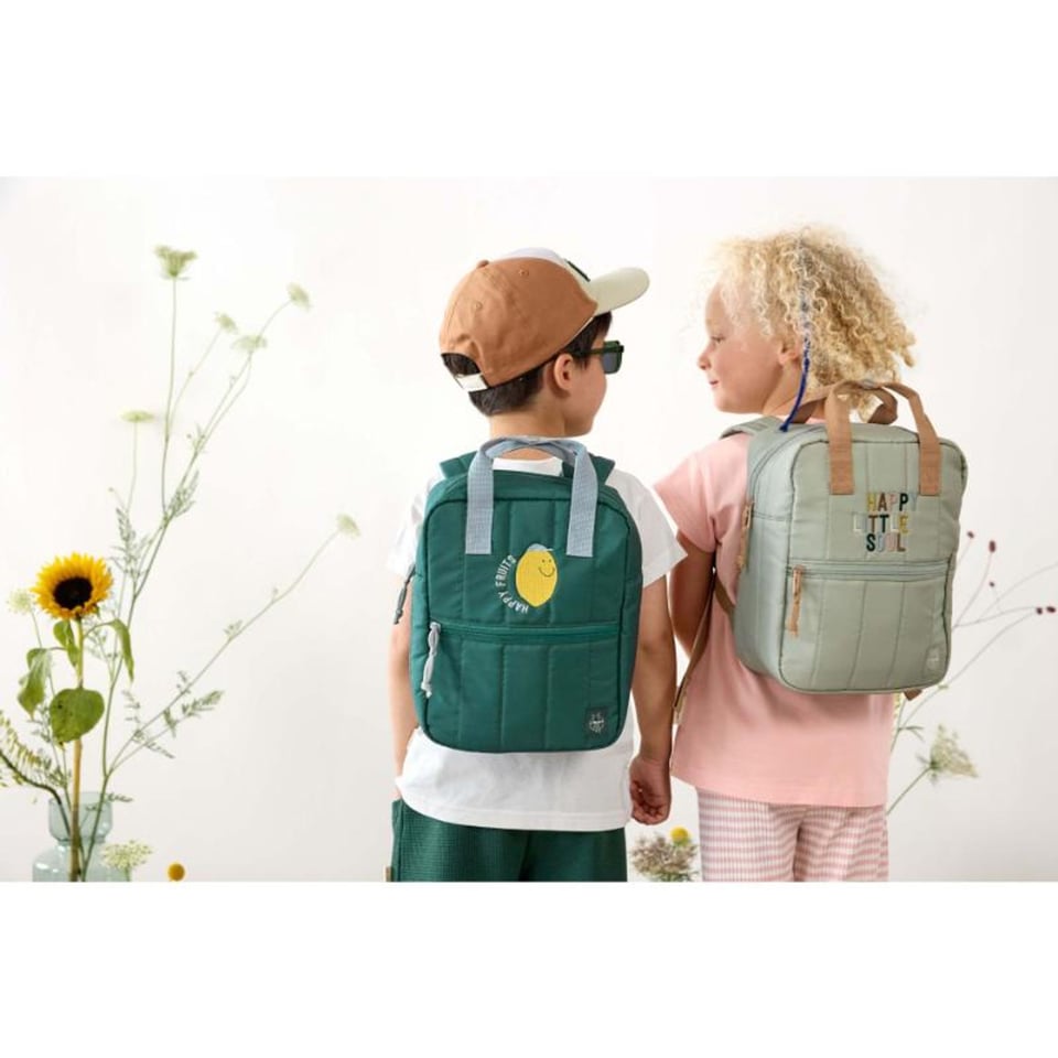 Lassig Mini Square Backpack Lemon Dark Green