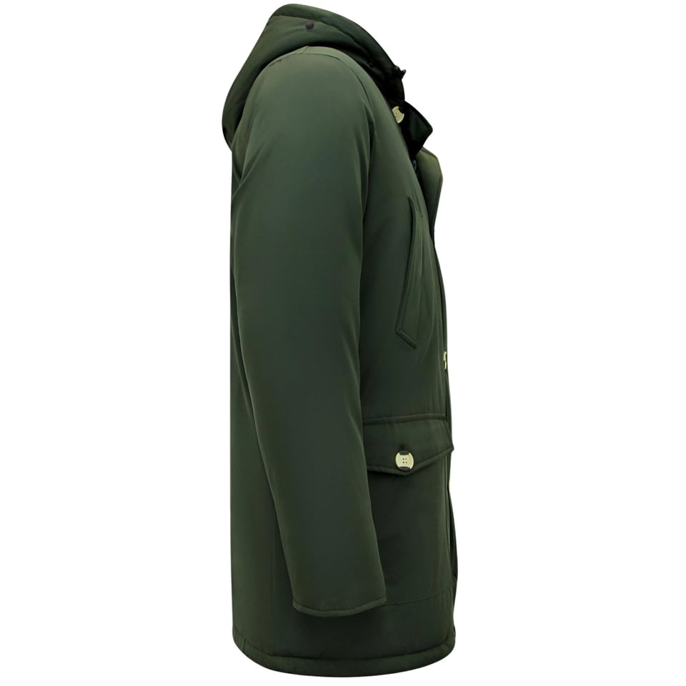 Lange Winterjas Heren Parka - 7101 - Groen