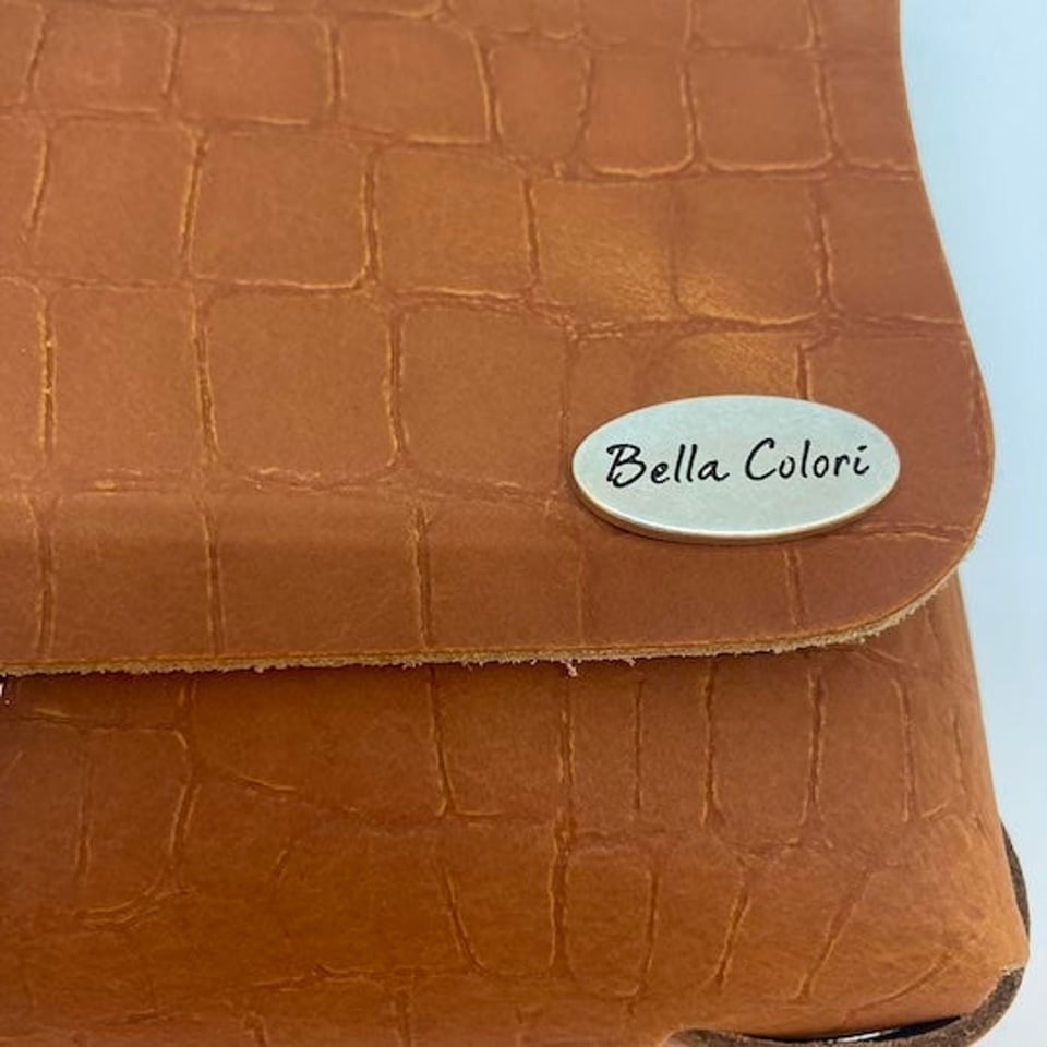 BELLA COLORI Colourful leather bag Camel Croco - Camel Croco
