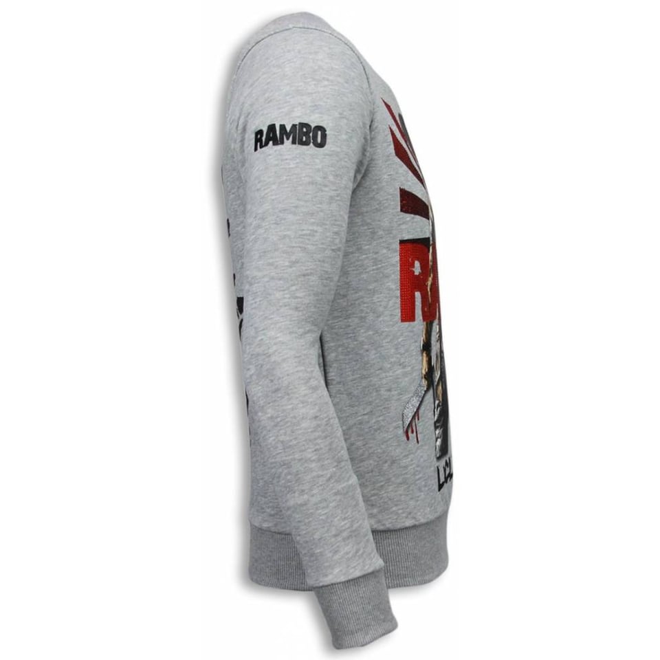 Rambo - Rhinestone Sweater - Licht Grijs