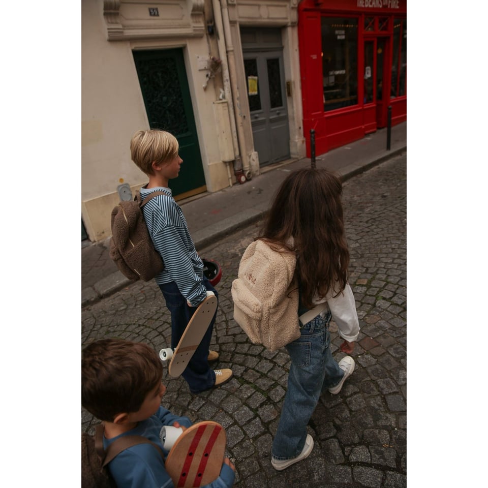 Teddy Midi Backpack Front Pocket  Ecru - Ecru / OS