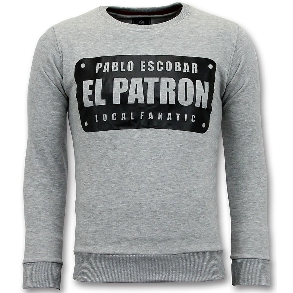 Sweater Heren - Pablo Escobar El Patron - Grijs