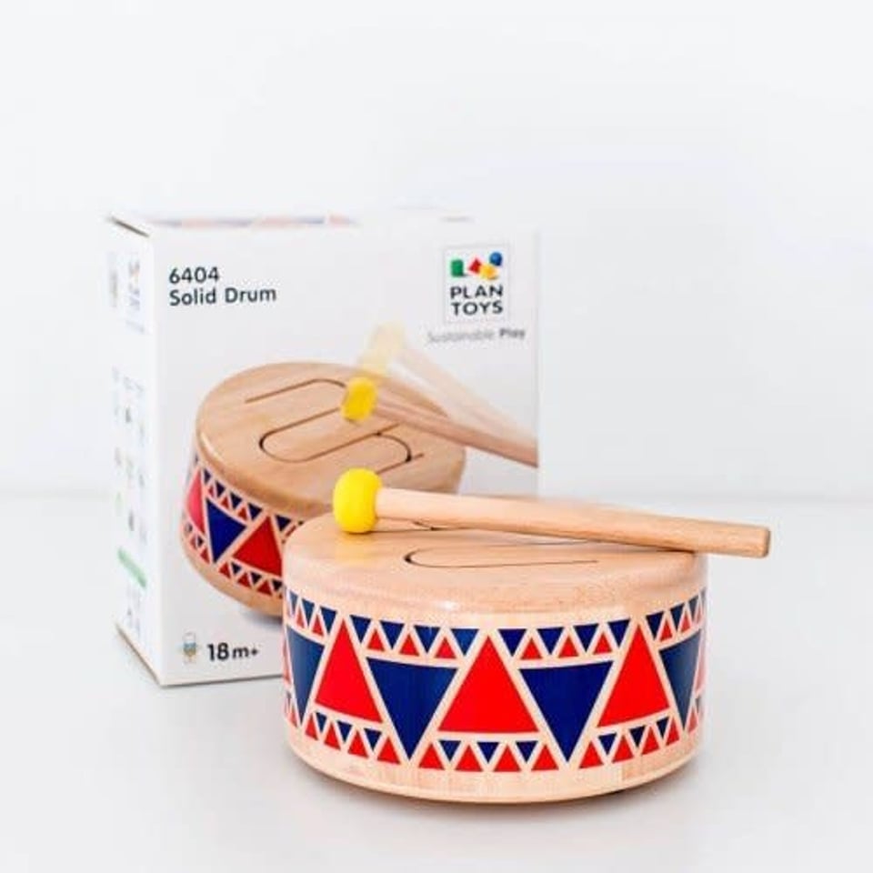 Plan Toys Solid Wooden Drum Houten Trommel +18 Mnd