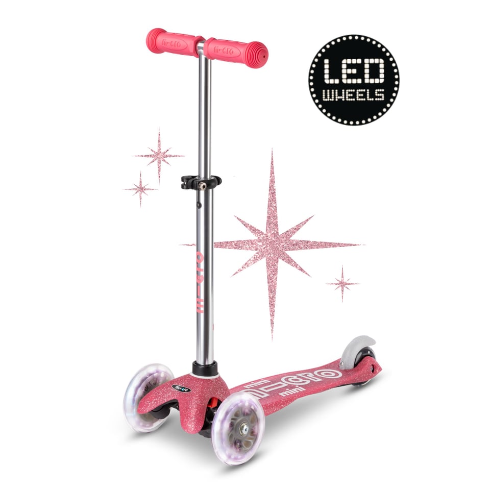Mini Micro Step Deluxe Glitter LED Roze