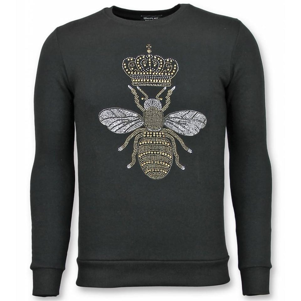 Rhinestone Trui - Master Bee Sweater Heren - Zwart