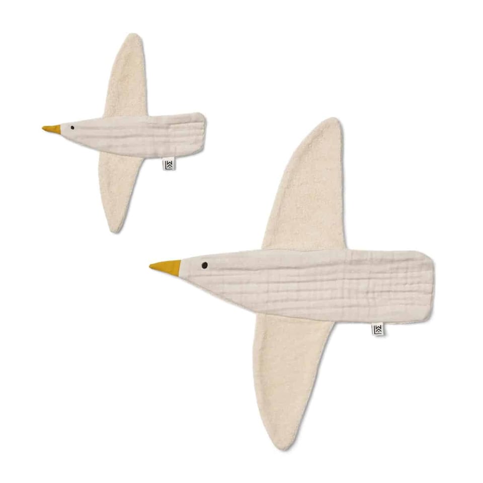 Liewood Janai Cuddle Cloth 2-Pack-Birds Sandy Mix
