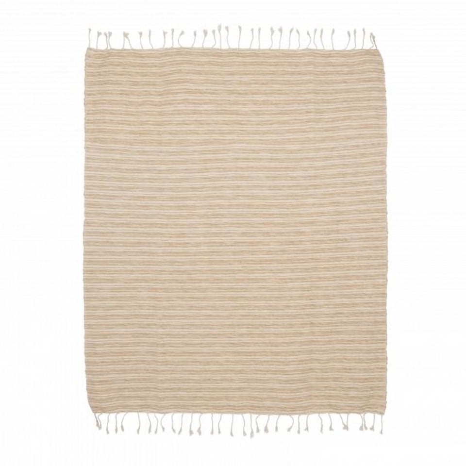 UNC Plaid Irregular Stripe Praire Sand and White