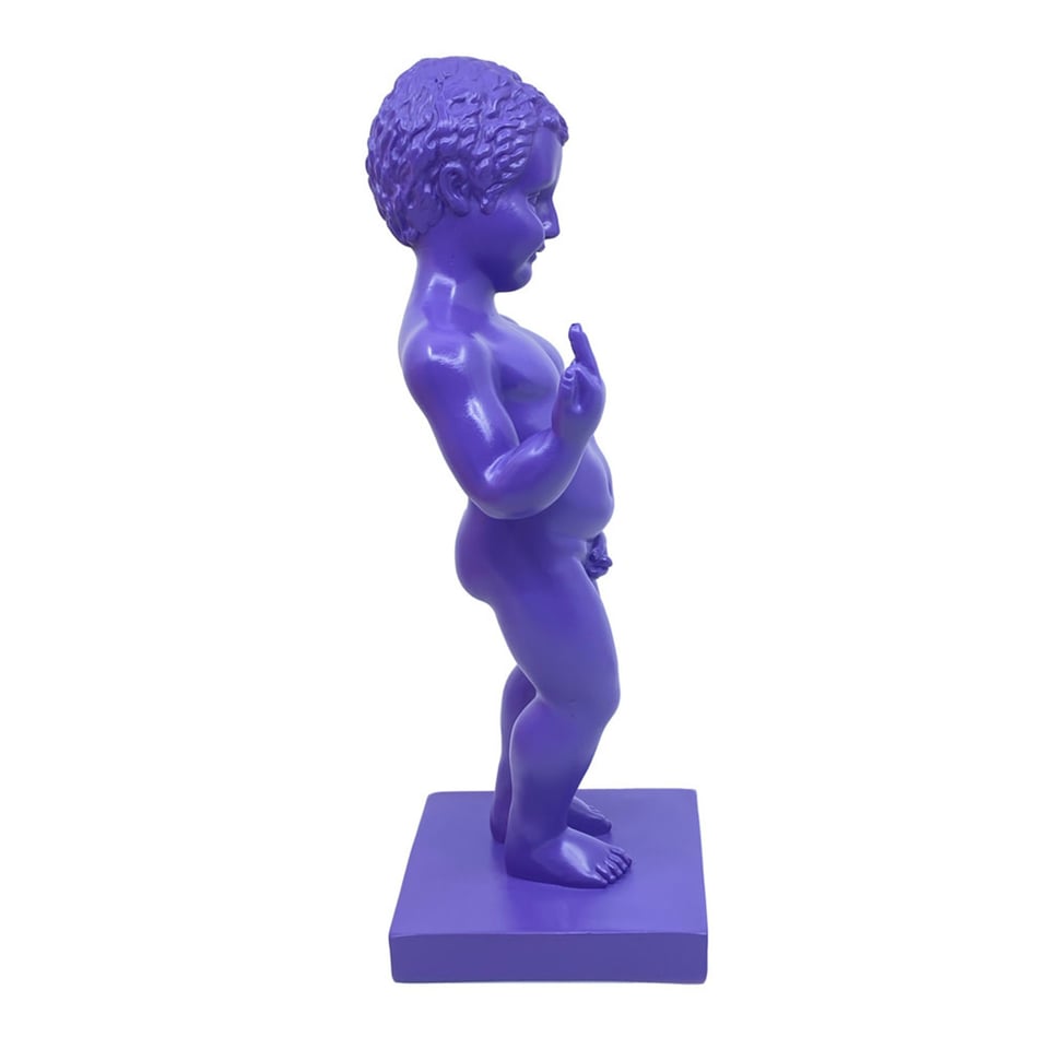 Beeldje Manneken Pis Fuck You Paars 30cm