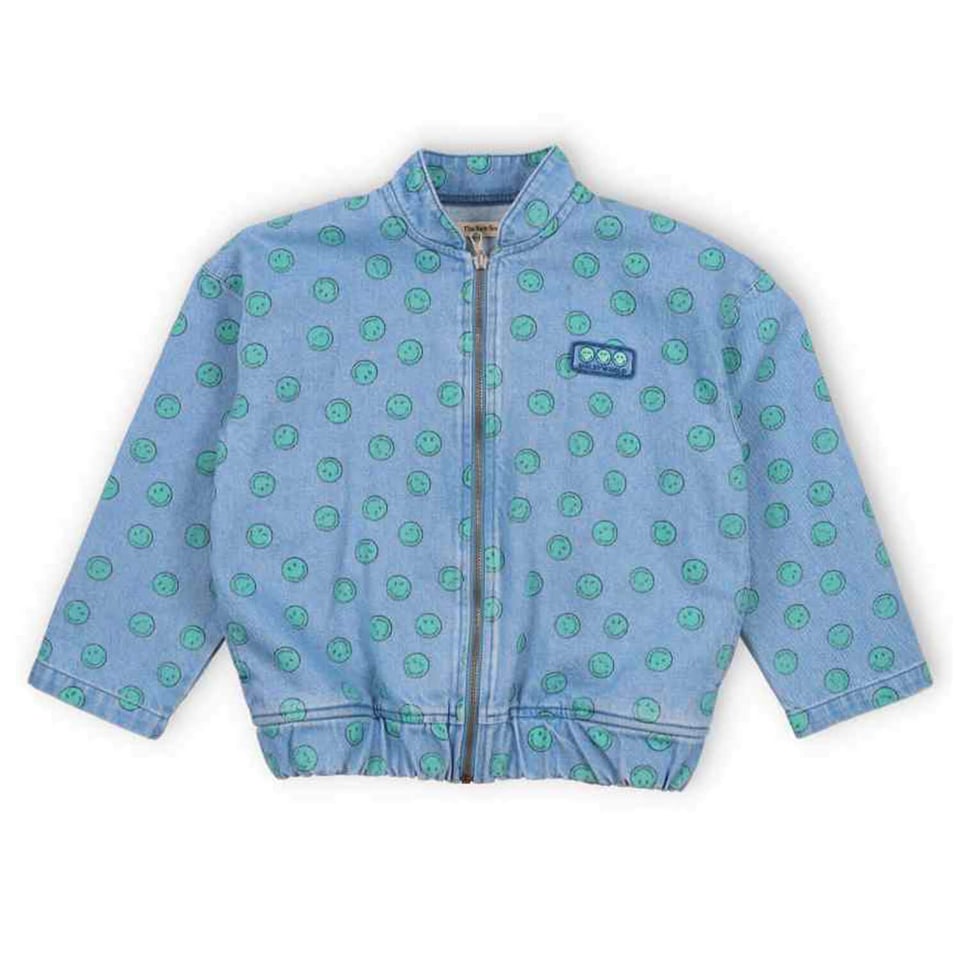 The New Society Smiley Denim Bomber Jacket