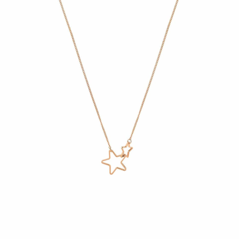 Rose Gold Plated Necklace with Double Star