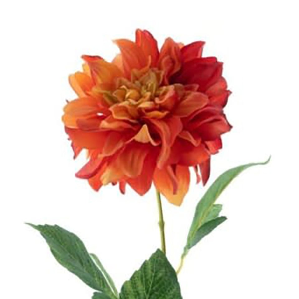 Kunstbloem Dahlia Farmer Oranje-Geel Zijde 64cm