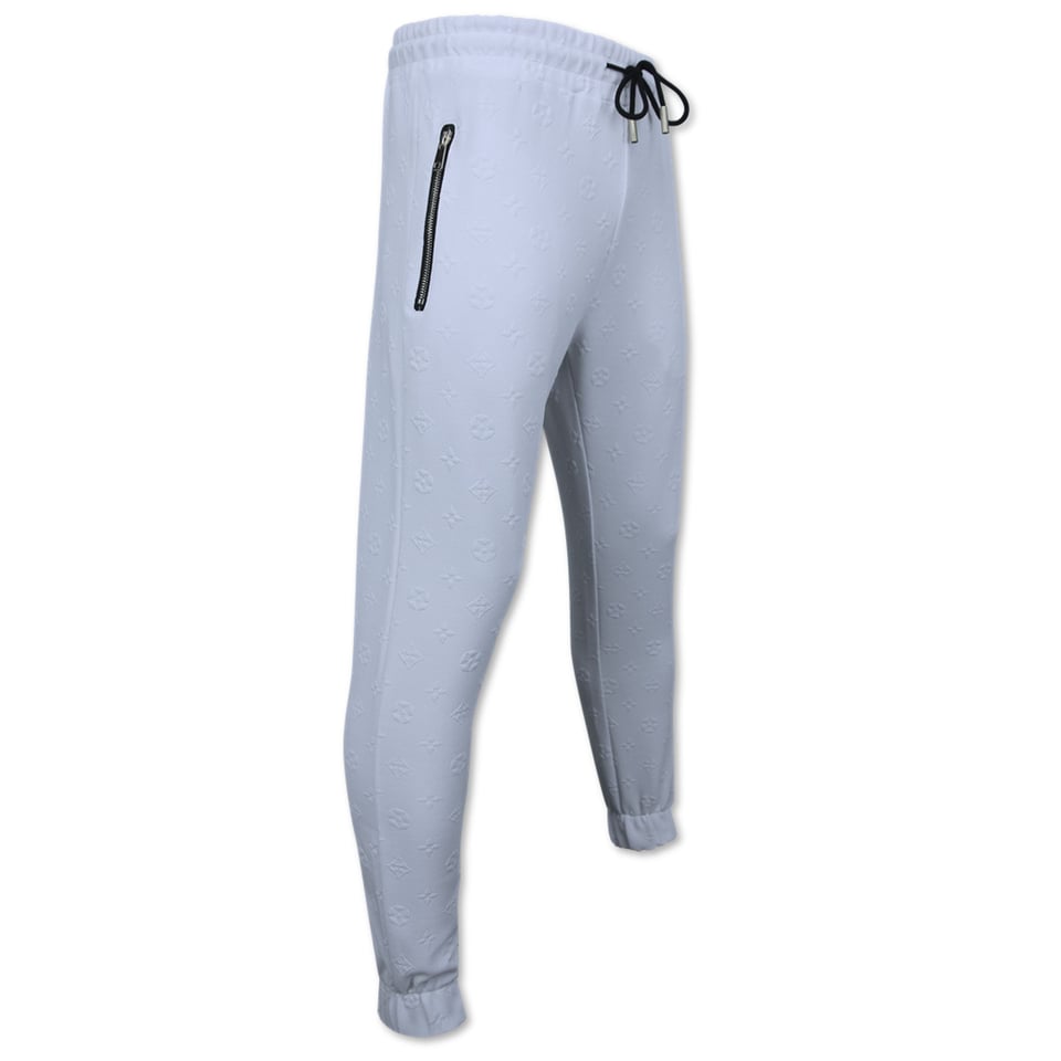 Vrijetijdspak Heren - Trainingspak Heren - Joggingpak Heren Volwassenen - 5035 - Wit