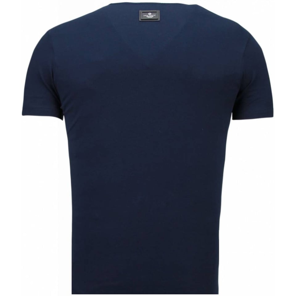 Basic Exclusieve V Neck - T-Shirt - Blauw