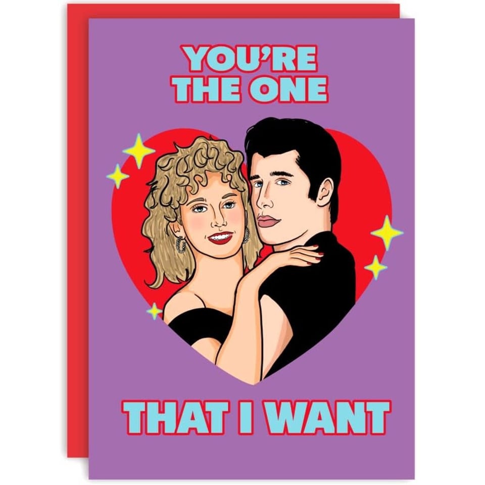 Wenskaart - Grease - Your're the One that I Want - Olivia Newton John & John Travolta