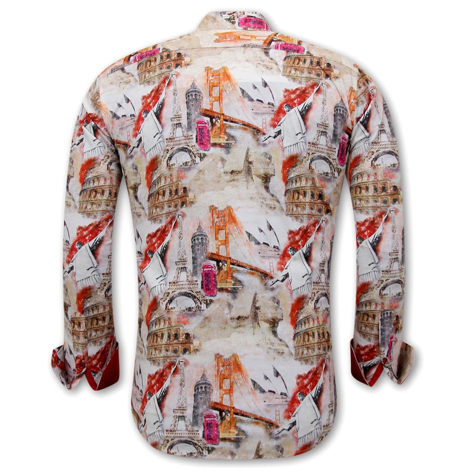 Hippe Overhemden Heren - Slim Fit -3108 - Bruin