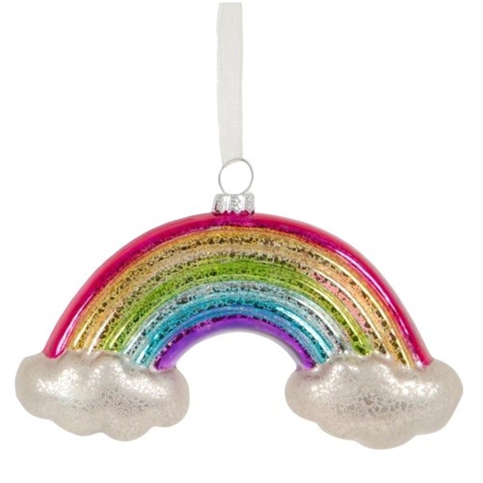 Kerstbal Regenboog Met Wolkjes