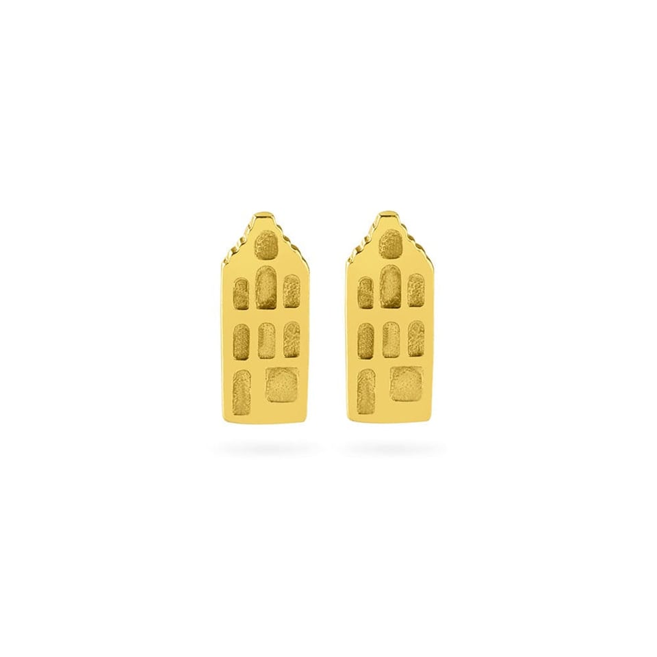 Amsterdam Canal House Gold Plated 2.0 Stud Earrings
