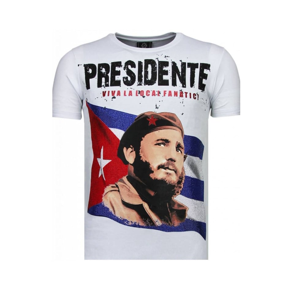 Presidente - Rhinestone T-Shirt - Wit