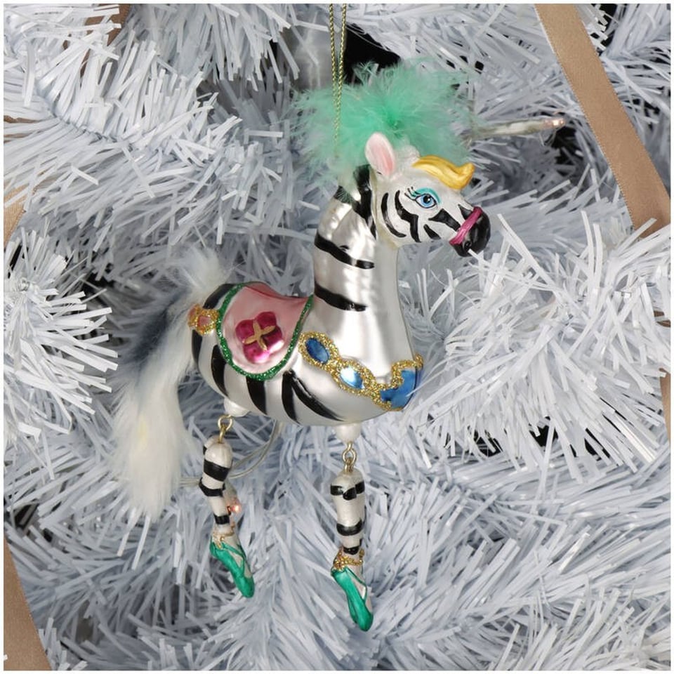 Kerstbal Zebra Met Bungelende Voeten