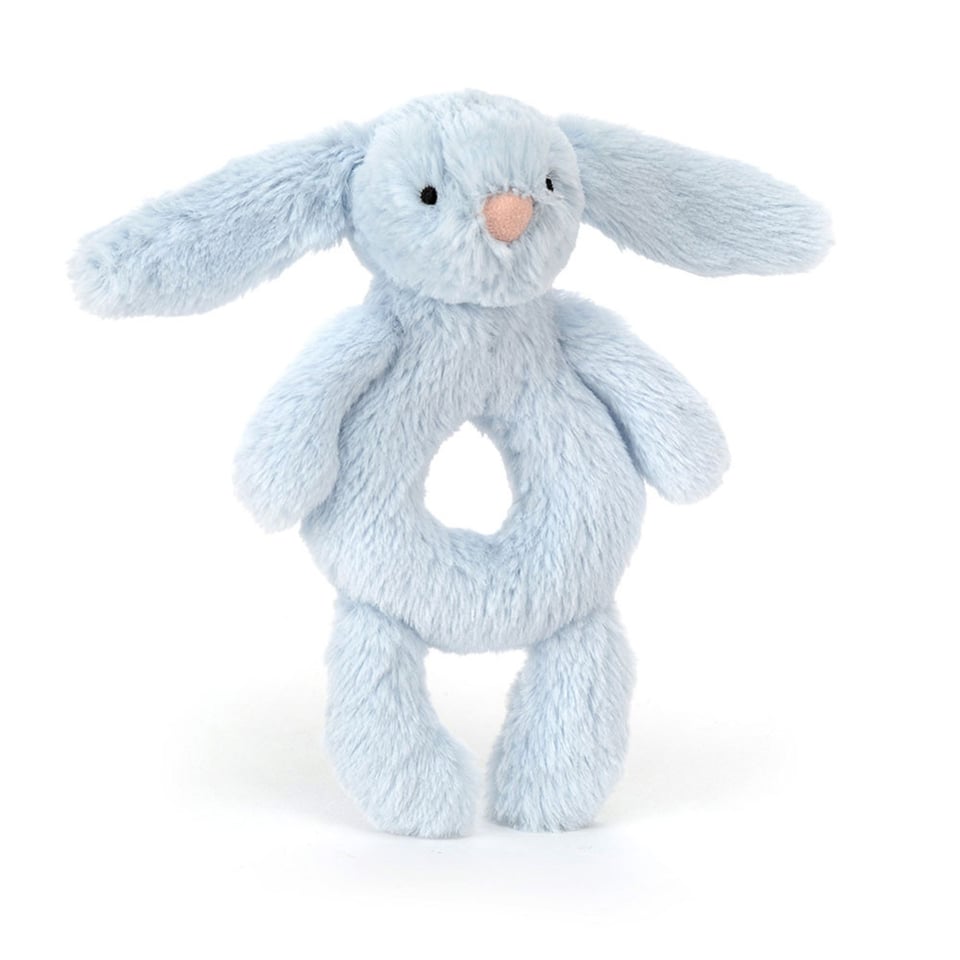 Jellycat Bashful Blauw Konijn Ring Rattle