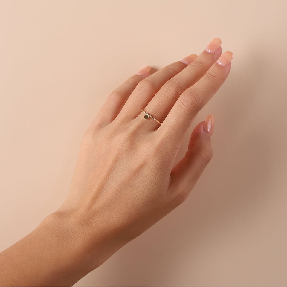 Gold Plated Floating Round Ring