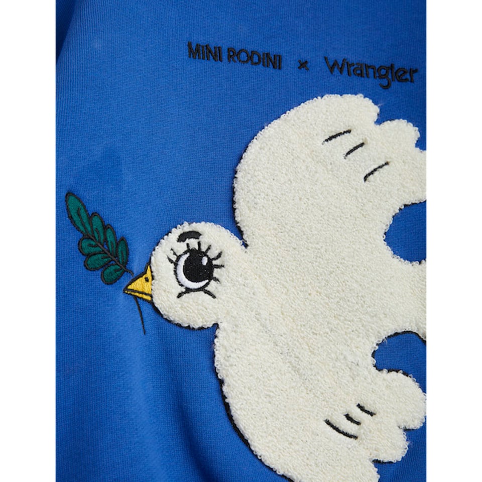 Mini Rodini X Wrangler Peace Dove Chenille Sweatshirt Blue