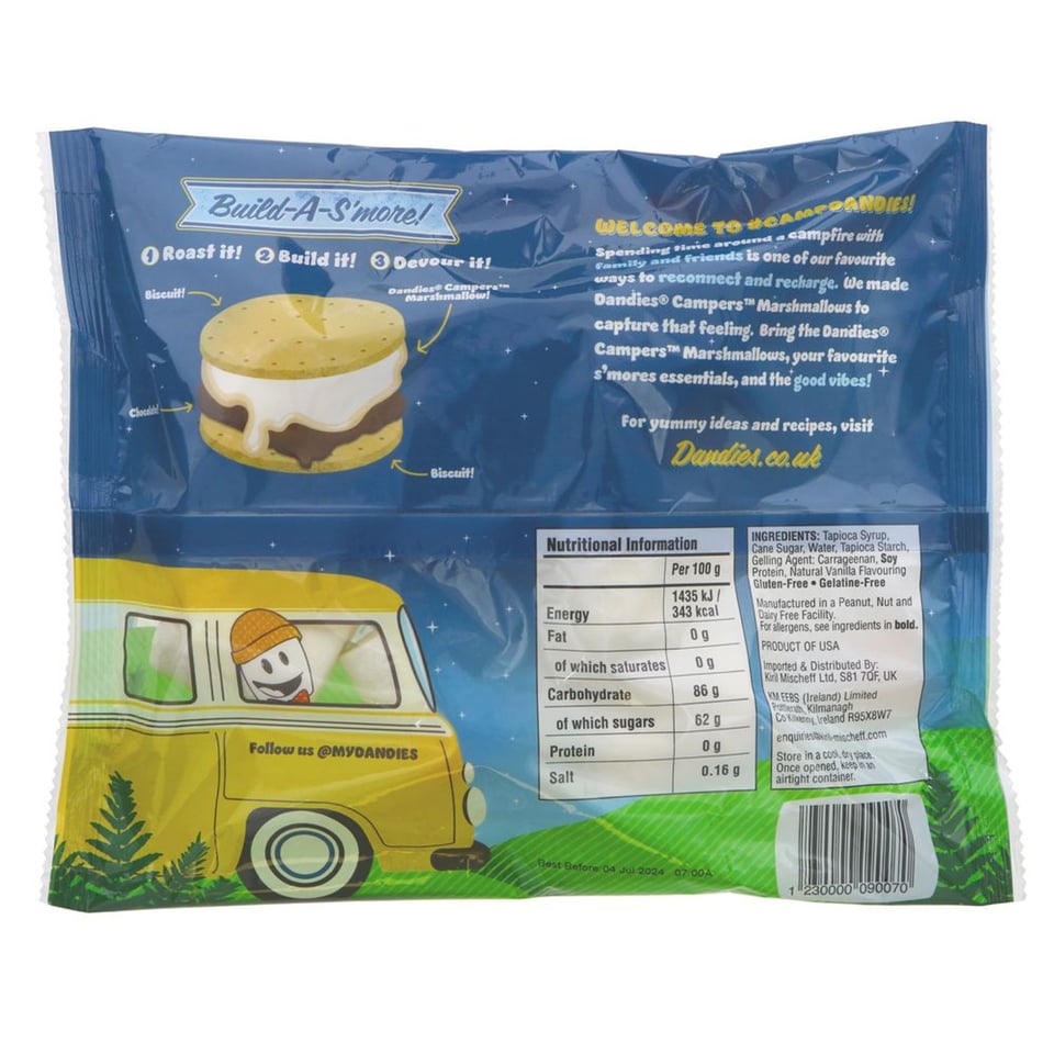 Dandies Vegan Vanilla Jumbo Campers 280g *THT 04.11.2025*