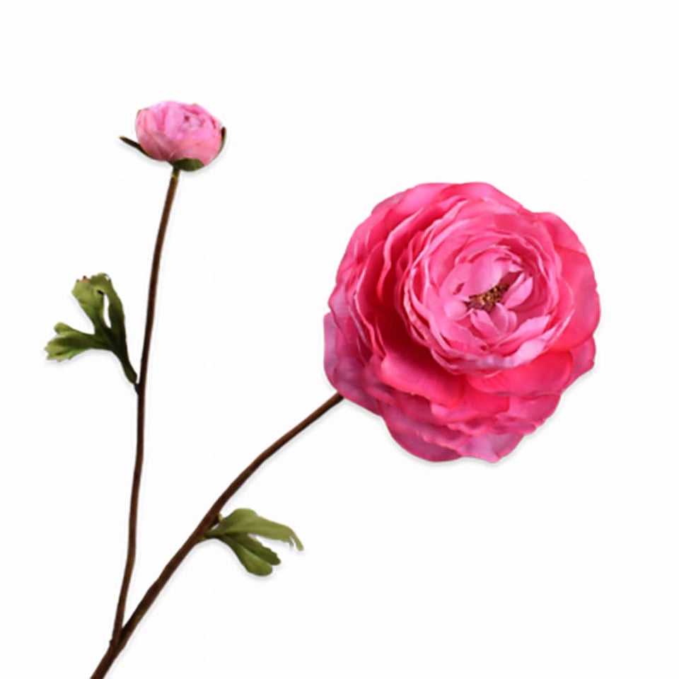 Kunstbloem Rankonkel 2 Bloemen Tak 65cm in 5 Kleuren