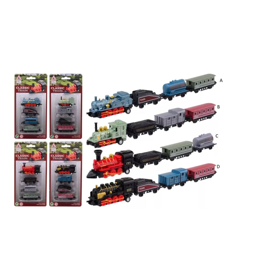 Locomotief Met 3 Wagons Assorti