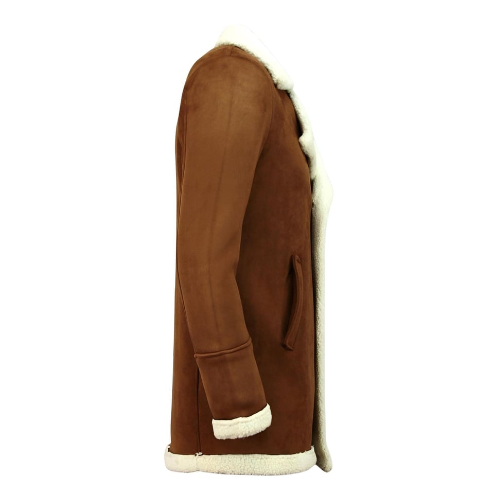 Imitatie Bontjas - Lammy Coat Lang - Bruin