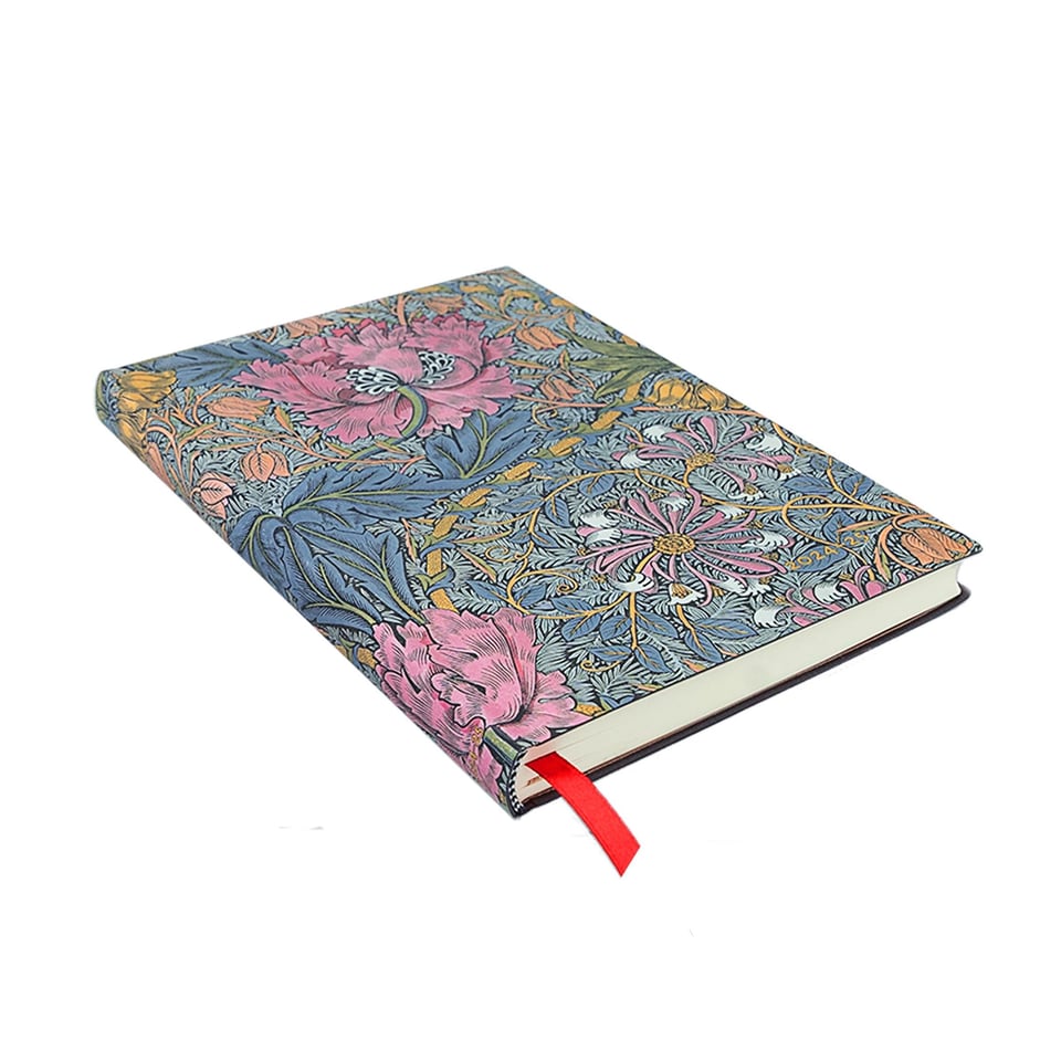 Paperblanks 18 months diary midi softcover Morris Pink Honeysuckle 2025-2026