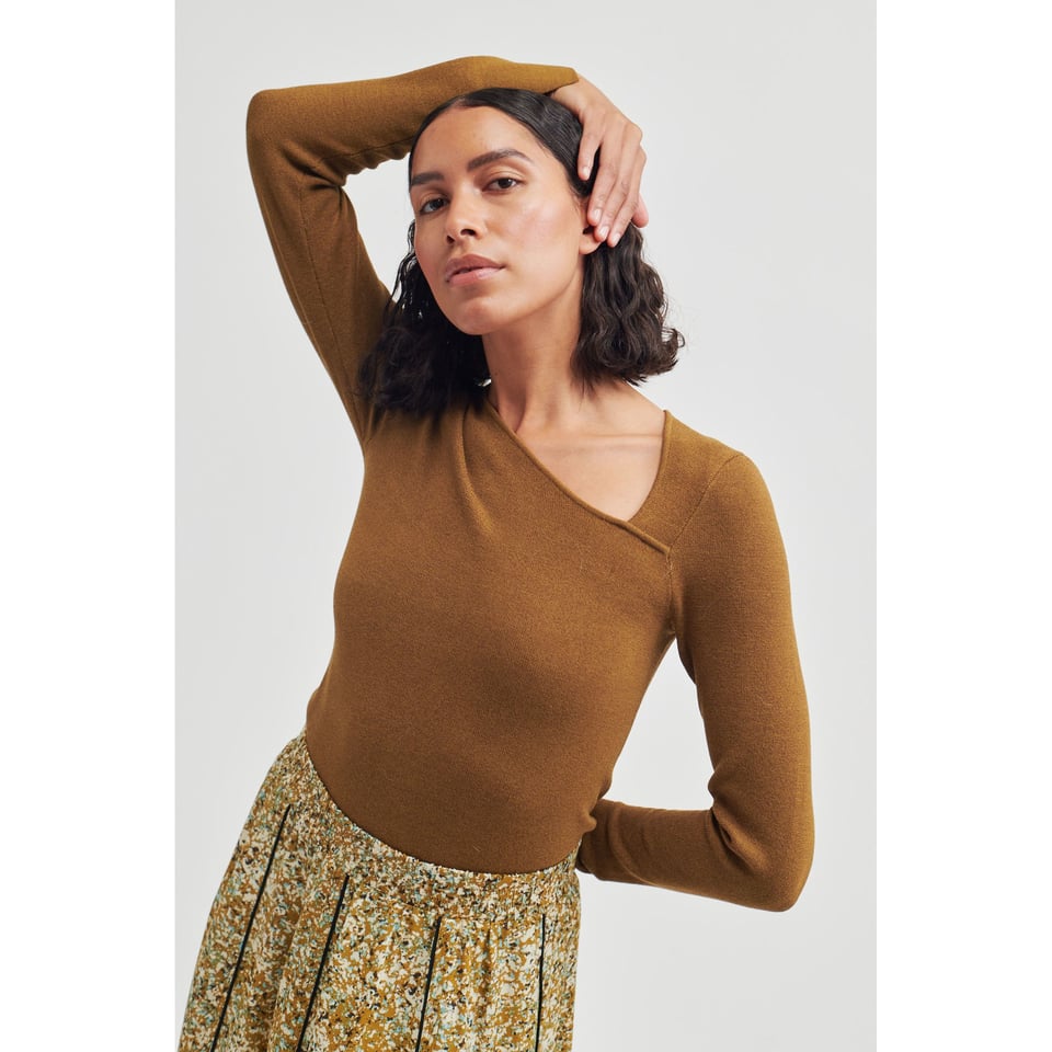 Second Female Menthina Knit V-Neck - Breen