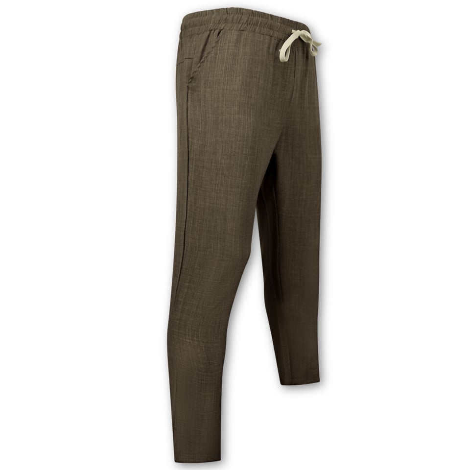 Linnen Twinset - Linnen Zomerset Heren - Linnen Overhemd Heren - Linnen Broek Heren - MG-011 - Bruin