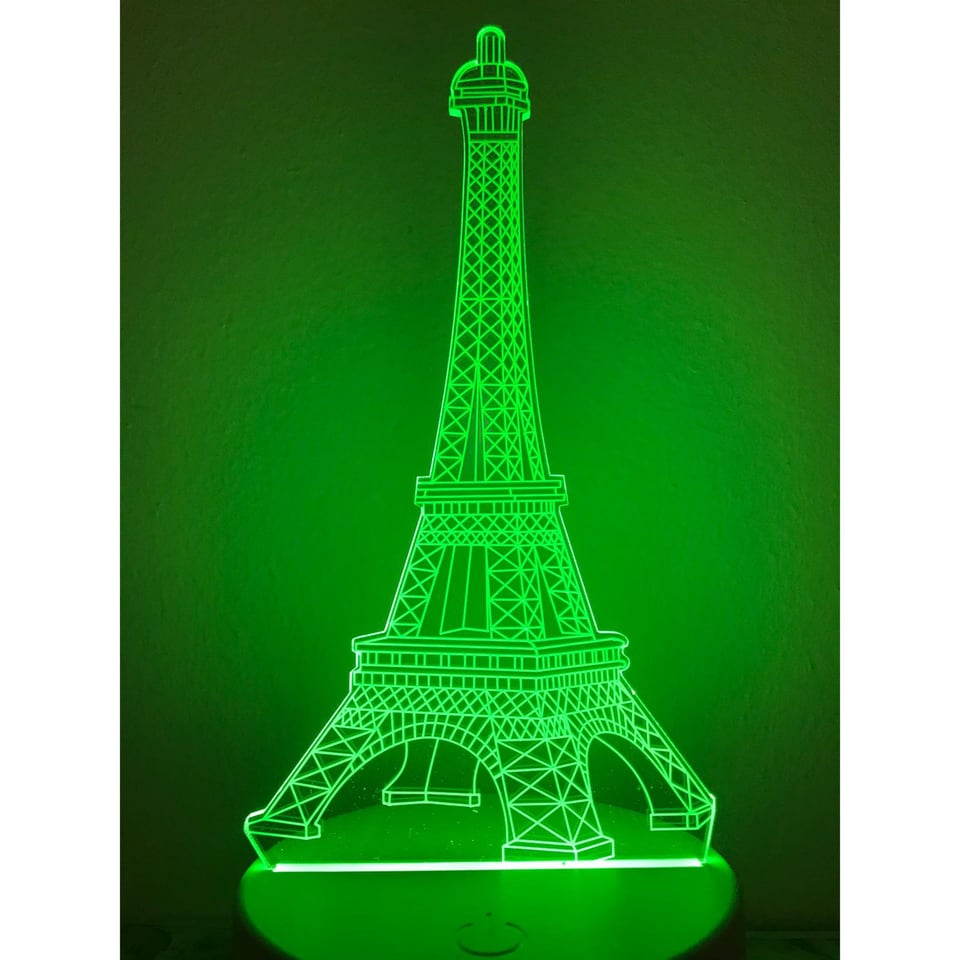 Nachtlamp Eiffeltoren. Romantische nachtlamp. Leuke Tafelnachtlamp Parijs Eiffeltoren. Mood lamp multicolor.