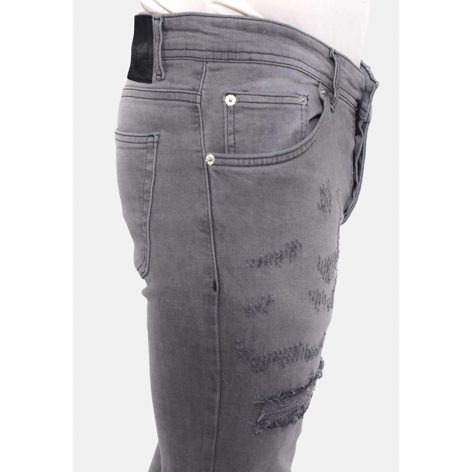 Heren Broek Met Gaten Slim Fit -DC-055- Grijs