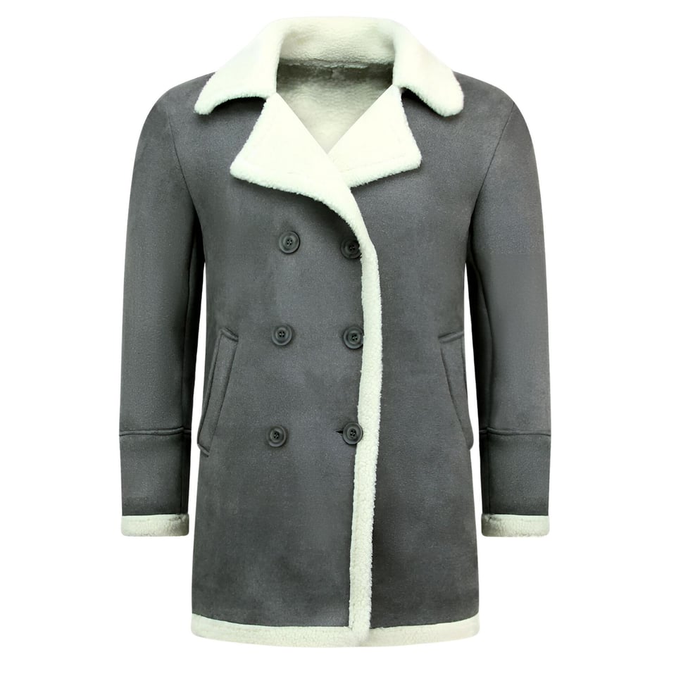 Imitatie Bontjas Lang - Lammy Coat - Grijs