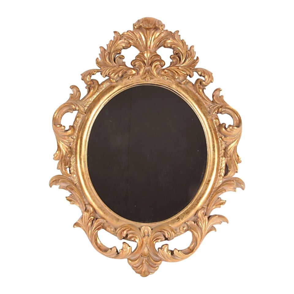 Spiegel Ovaal Baroque Goud Resin 41x56cm