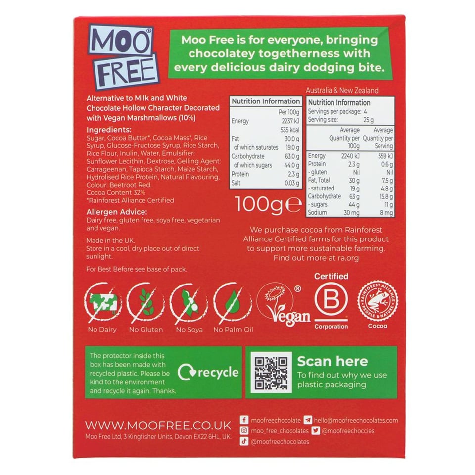 Moo Free Crimbo Pudding Shape Chocolate 80g