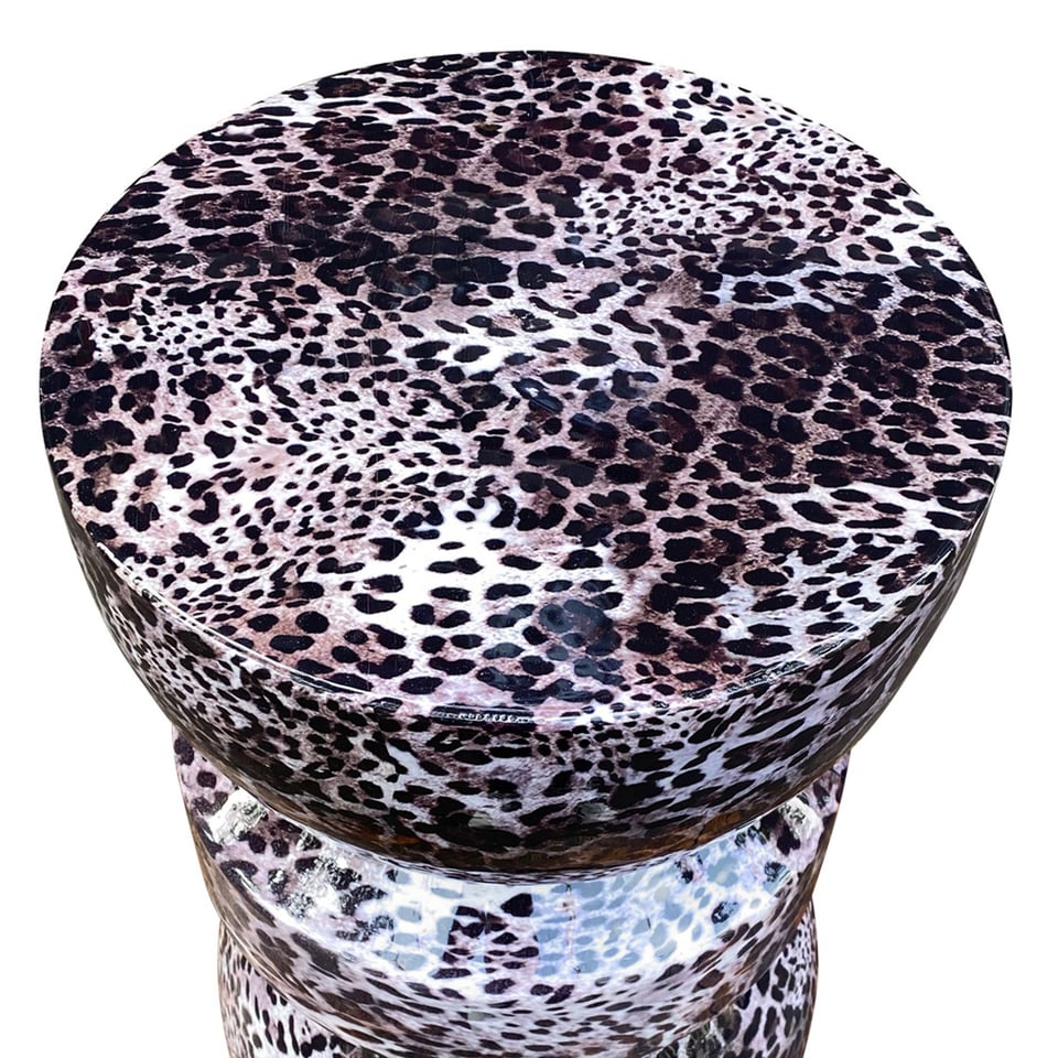 Bijzettafel & Kruk Sephora Wild Panter Metaal 32x45cm