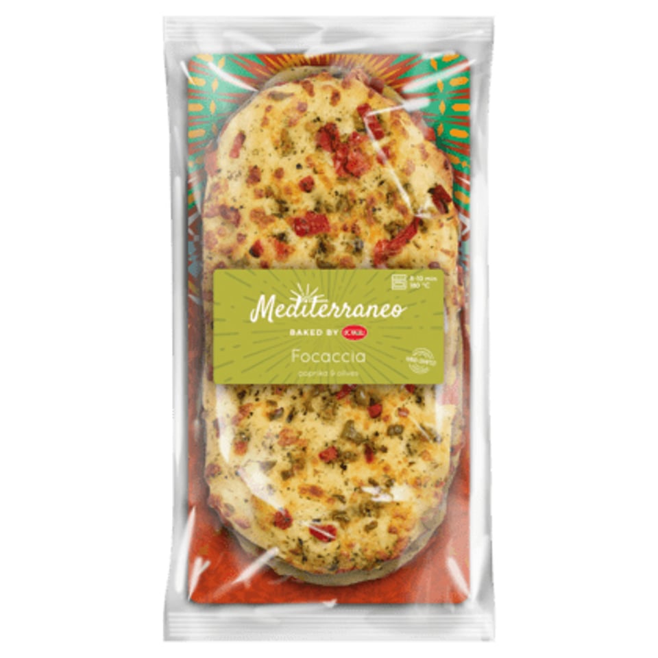 Mediterraneo Focaccia Met Paprika en Olijven