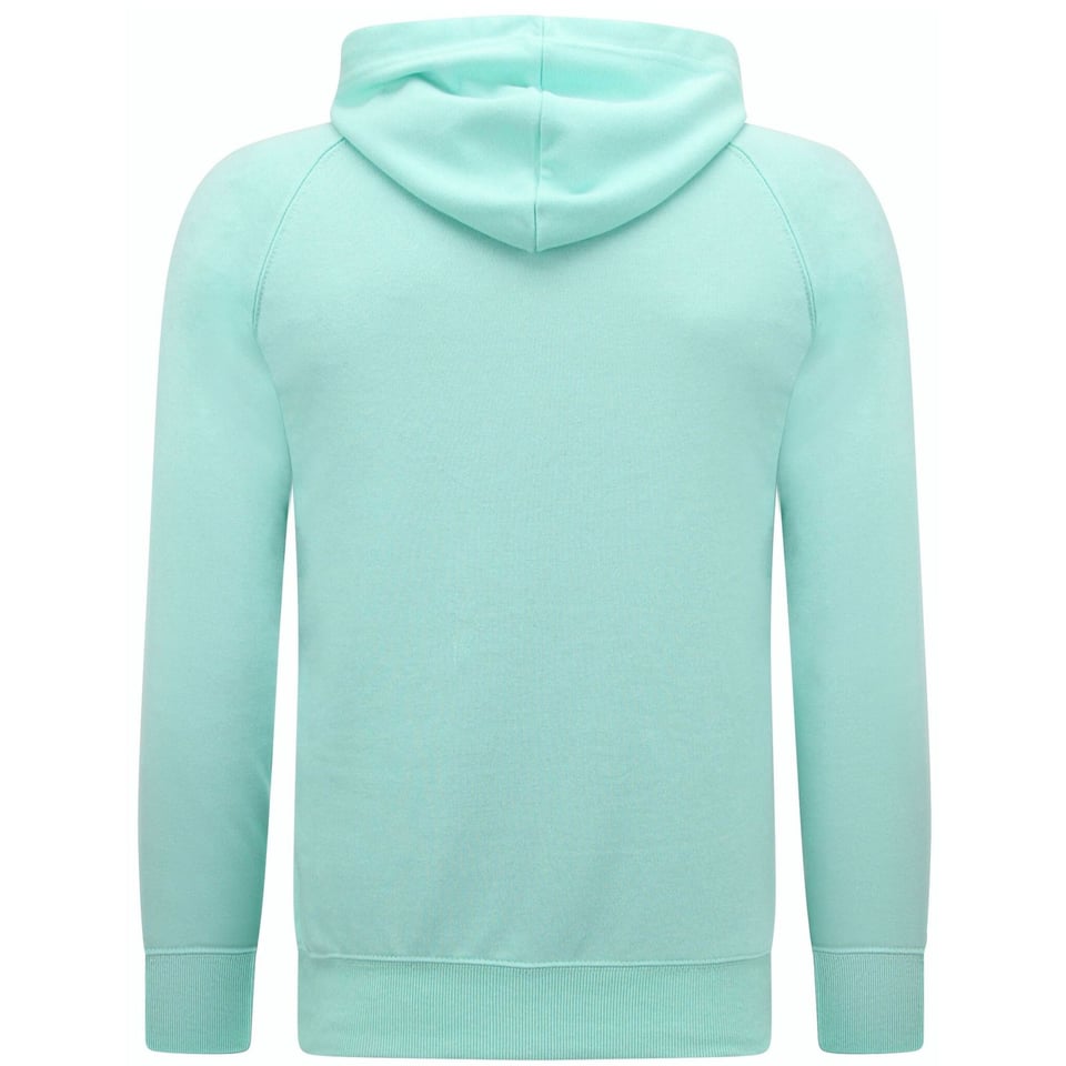 Hoodie Heren Met Rits - Trainingsvest Heren - Sportvest - Mint Groen