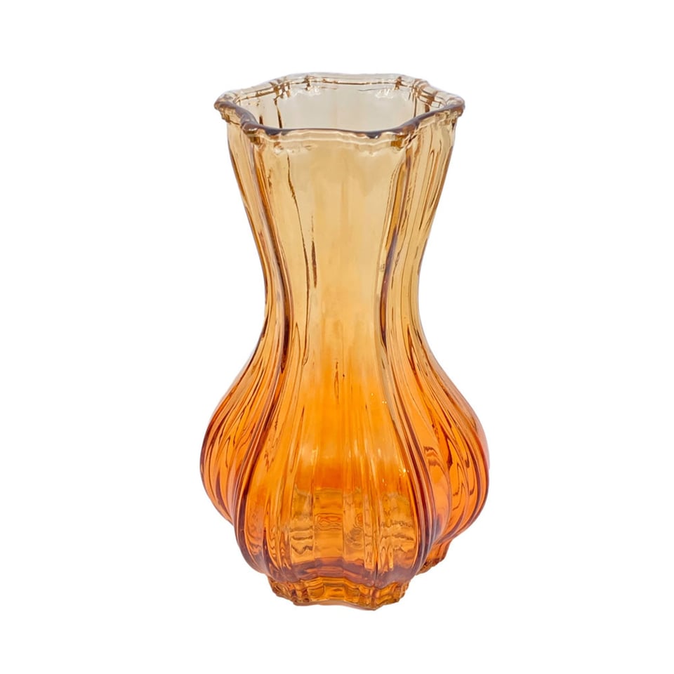 Vaas Knoflook Orange Mix Glas 13x20cm in 4 Tinten