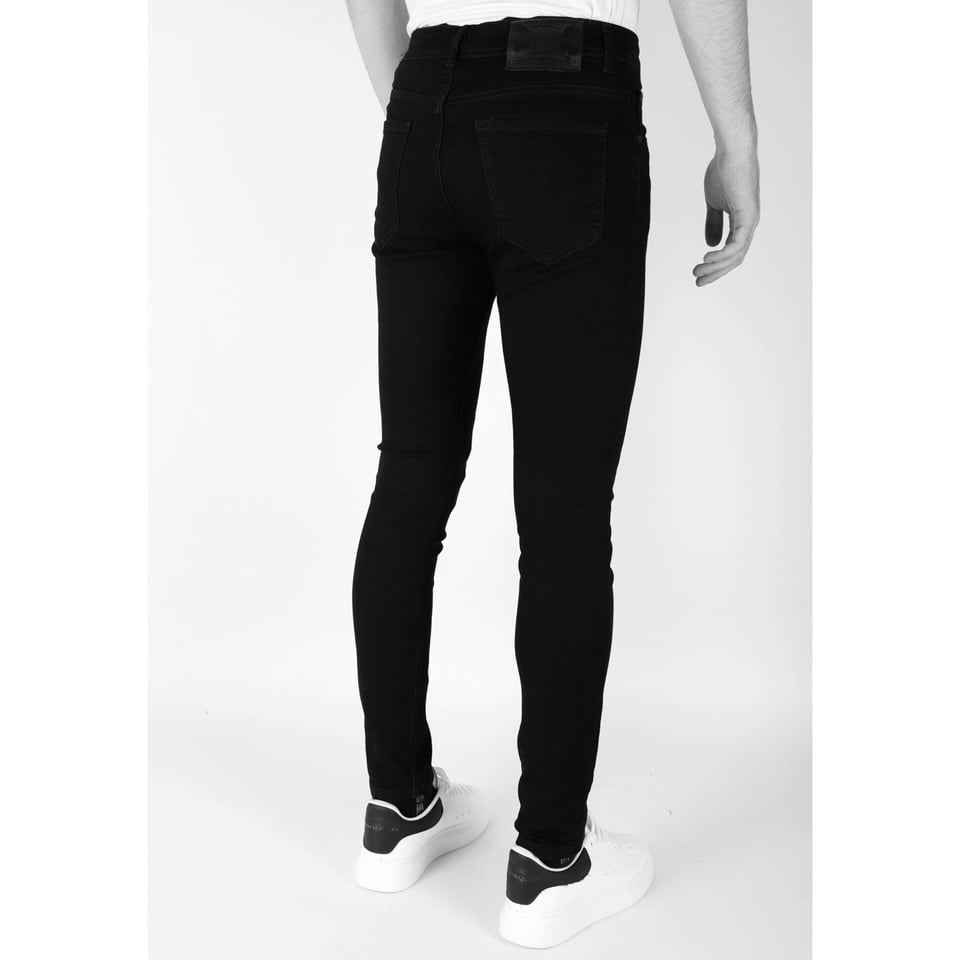 Nette Zwarte Heren Spijkerbroek Met Stretch- Slim Fit -DP104