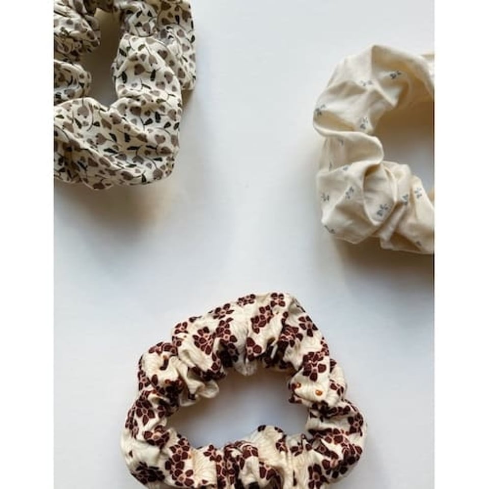 Konges Slojd Scrunchies Winterleaves/Dark Red/ Multi