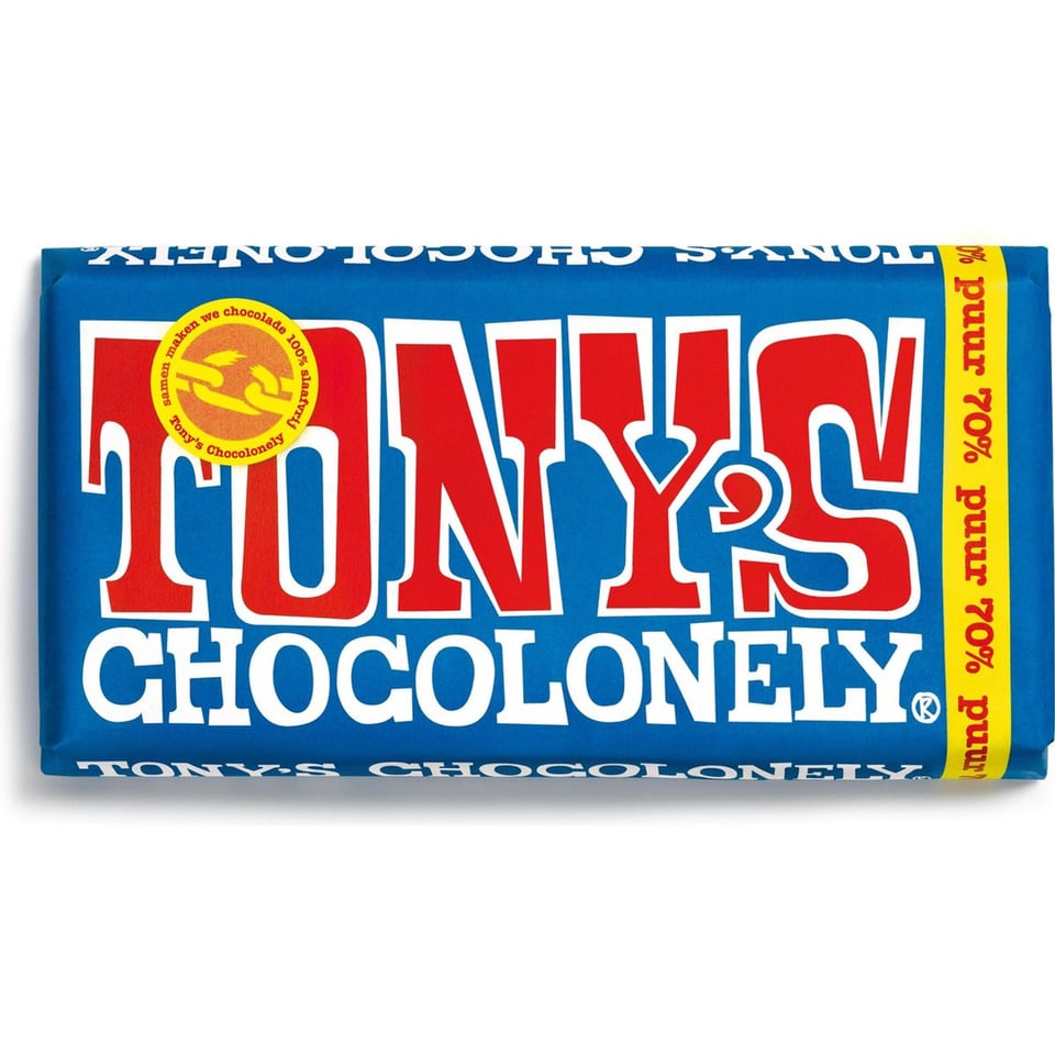 Tony's Chocolonely Chocolade Reep Puur - 180 Gram - Vegan
