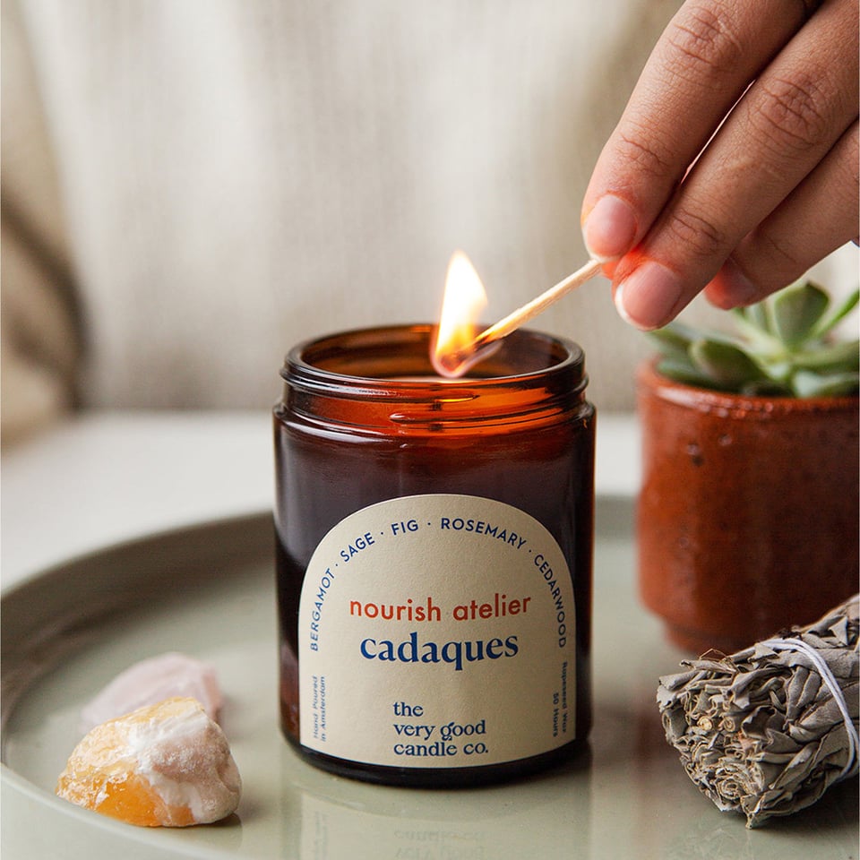 Cadaques Candle / Nourish Atelier Collaboration - Rapeseed Candle Mid Size 170ml 45-50 Hours