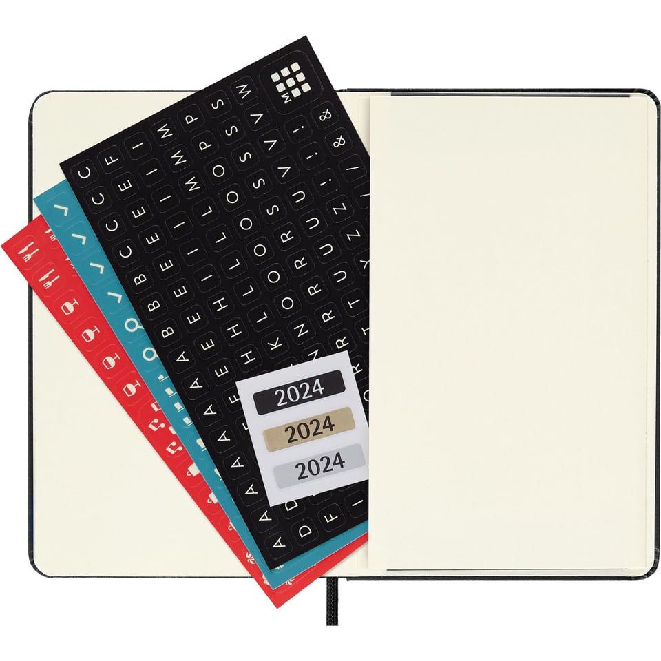 Moleskine 2024 diary hardcover pocket week on 2 pages - black