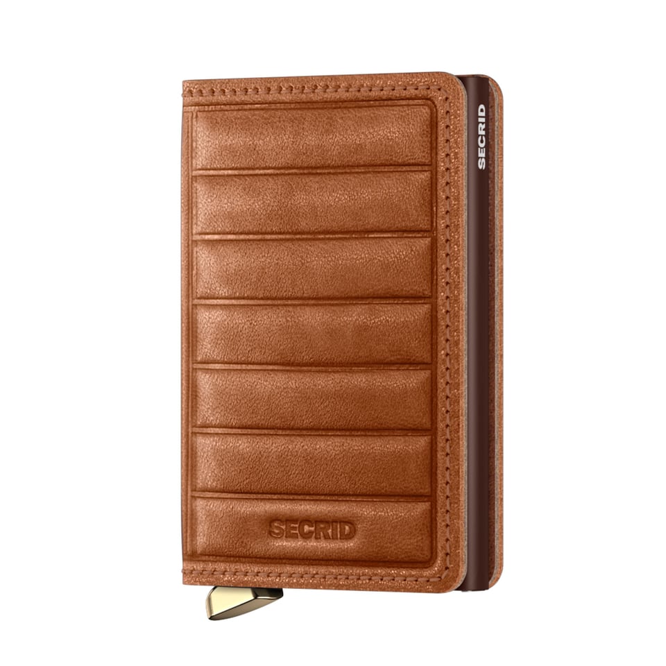 Secrid Slimwallet premium Emboss Lines cognac