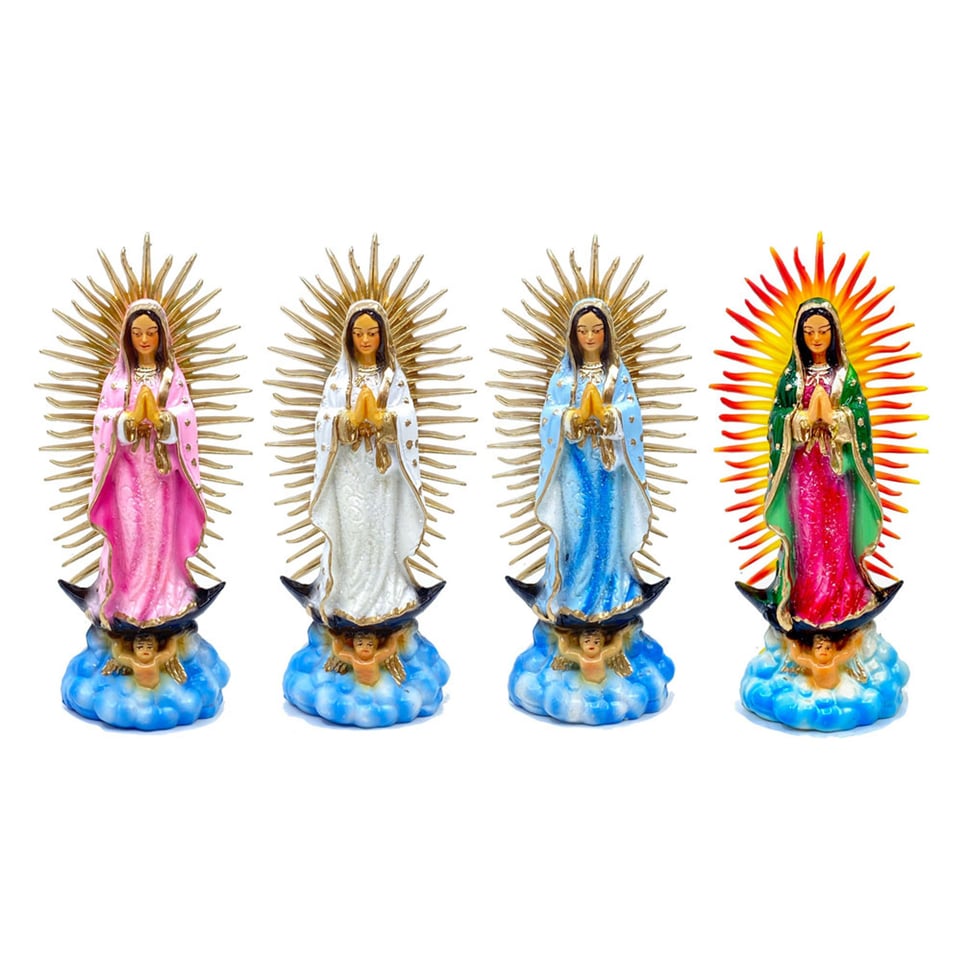 Beeldje Maria De Guadalupe Mexico 15cm in 4 Kleuren