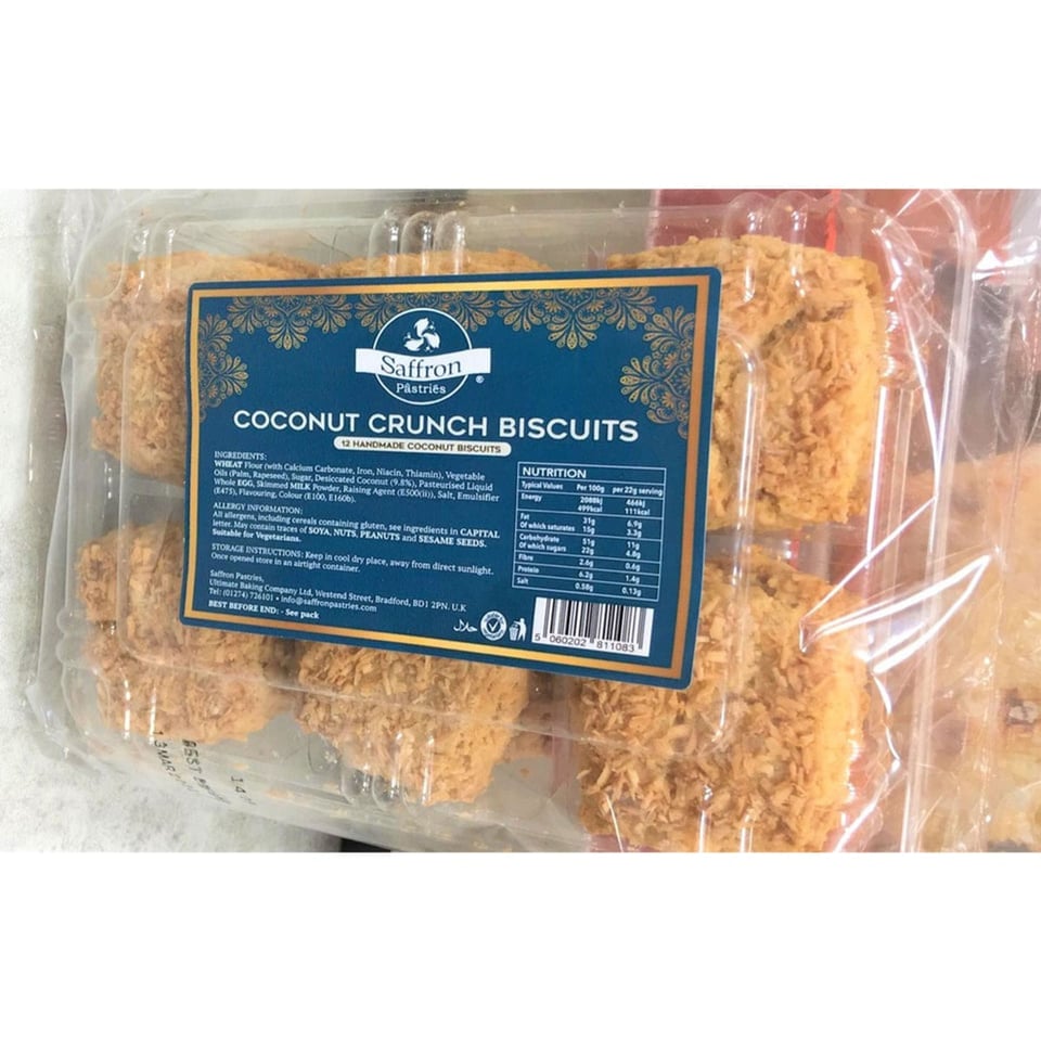 Saffron Coconut Crunch Biscuits 12Pcs